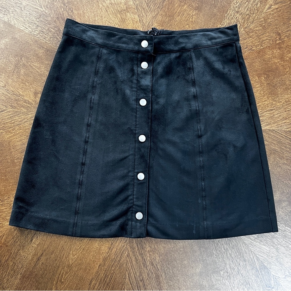 H&M Black Suede Mini Skirt